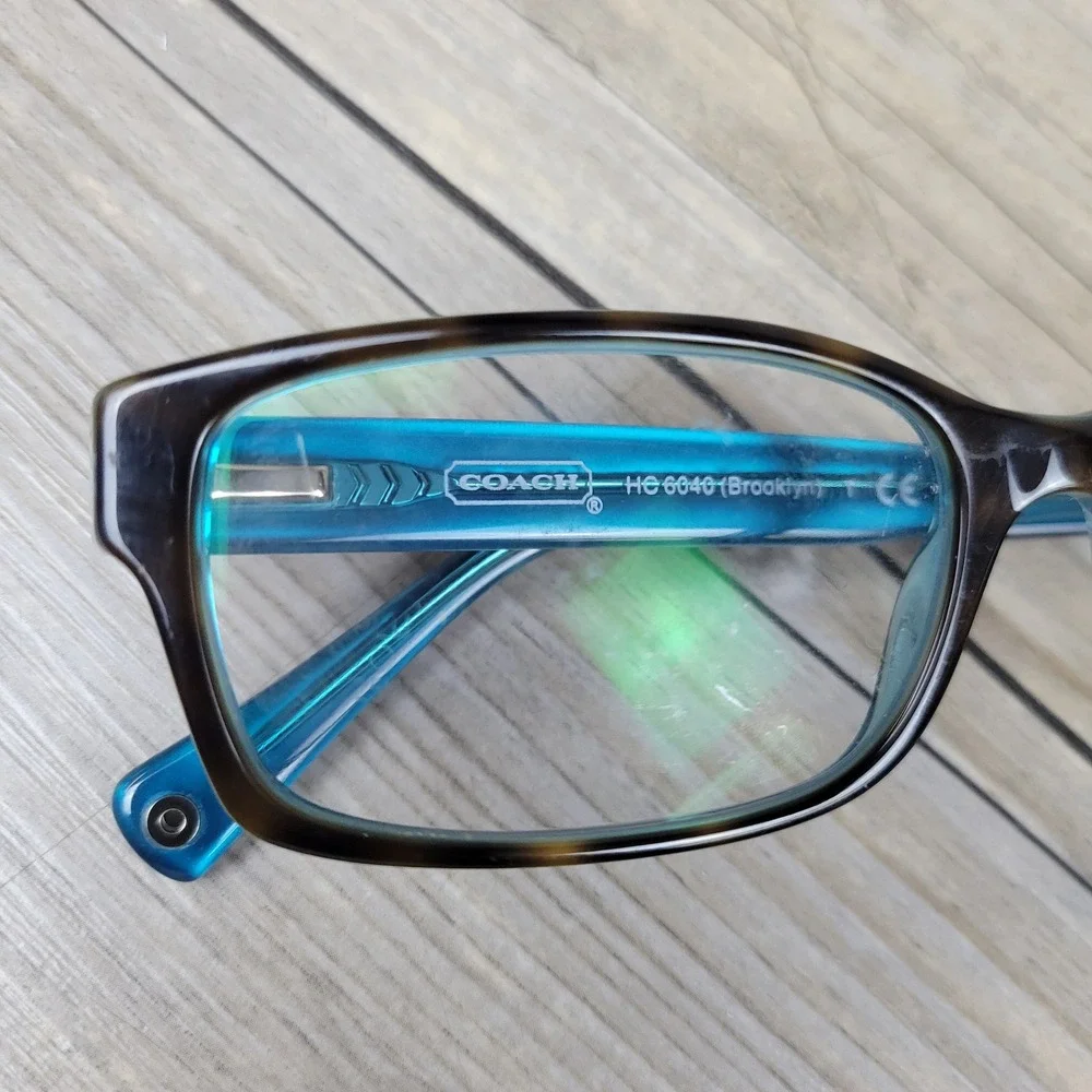 Coach Eyeglasses Frames HC 6040 Brooklyn 5116 Dark Tortoise Teal Women 52-16